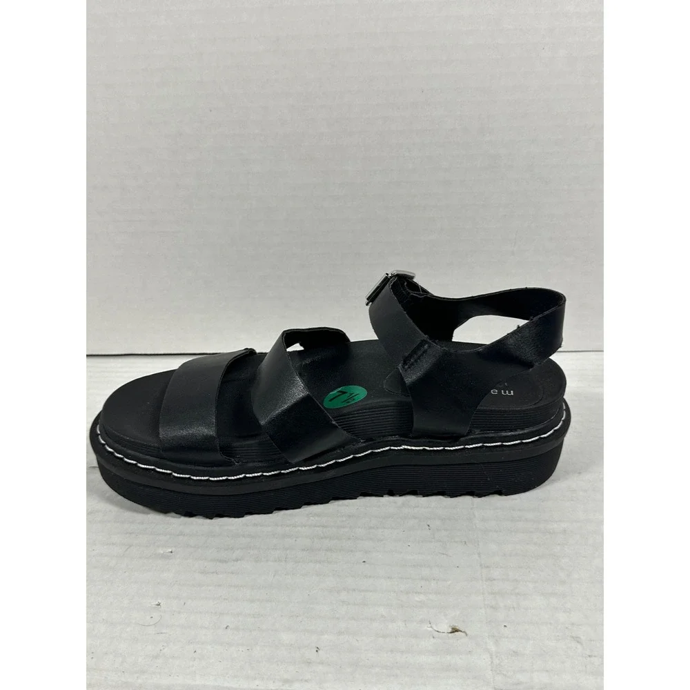 Madden Girl Black Platform Sandals Triple Strap Buckle Slingback Size 7.5 NEW